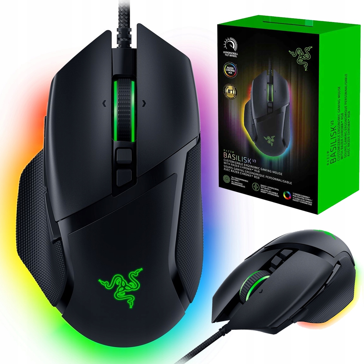 Káblová myš Razer Basilisk V3 s optickým senzorom